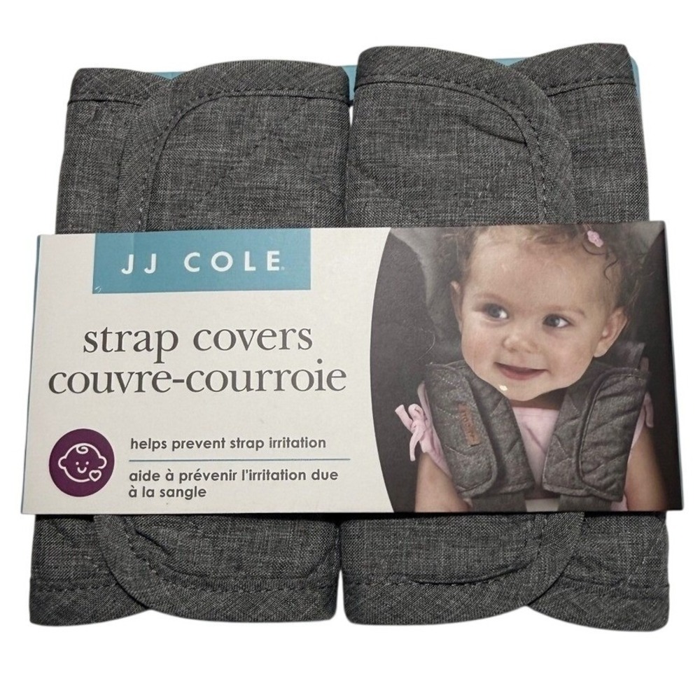JJ Cole Reversible Strap Covers Heather Grey Plush Baby Car Seat Stroller NEW